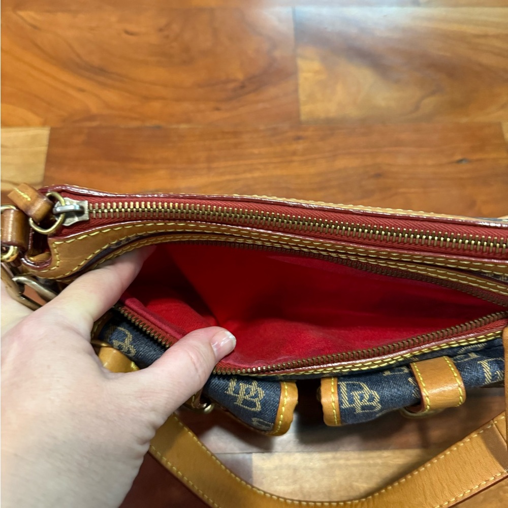 Dooney & Bourke Blue and Tan Shoulder Bag - Picture 7 of 16